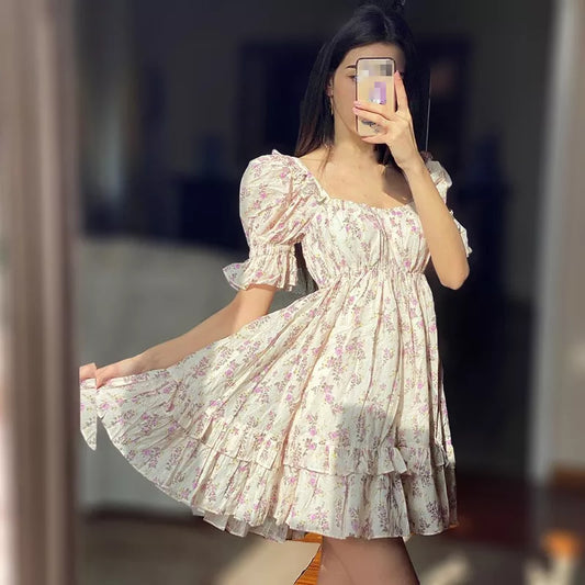 floral puff sleeve dress