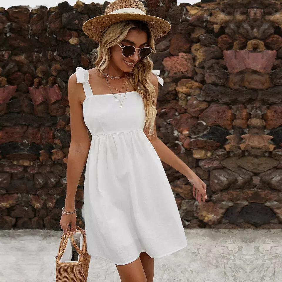 white mini dress