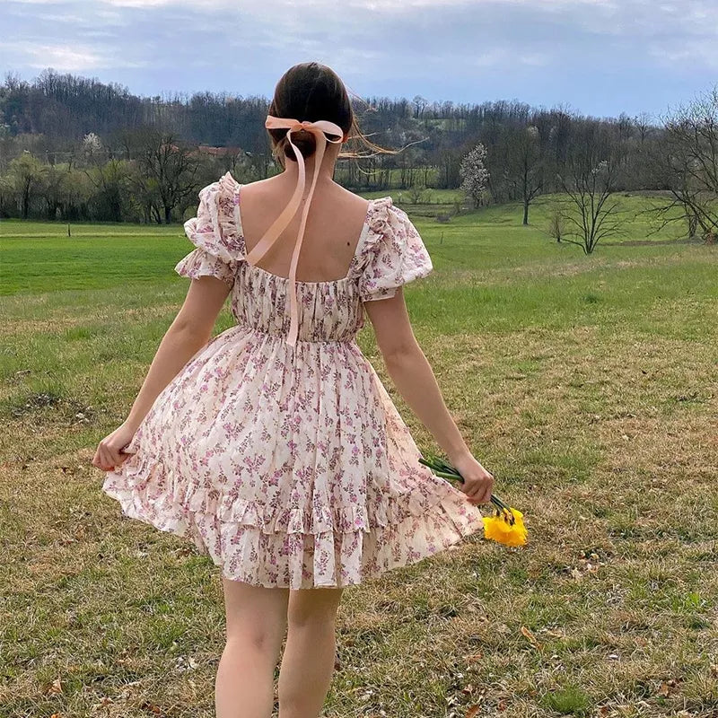 floral cute mini dress